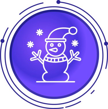 Çizgi kardan adam simgesi beyaz arkaplanda izole edildi. Mutlu noeller ve mutlu yıllar. Renkli taslak konsepti. vektör