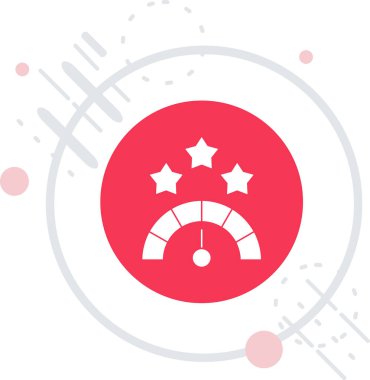 Hız göstergesi simgesi beyaz arkaplanda izole edildi. Renkli taslak konsepti. Vektör