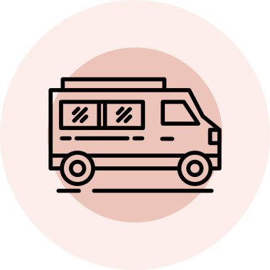 otobüs simge vektör çizim