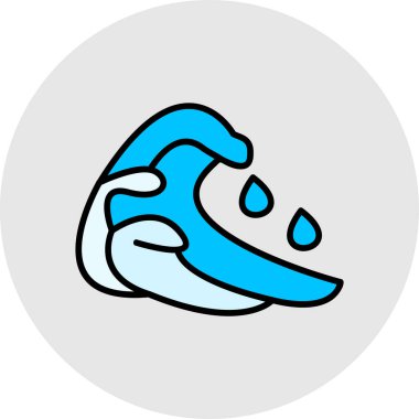 Beyaz arka planda izole edilmiş su ikonundaki mavi su damlası. vektör illüstrasyonu