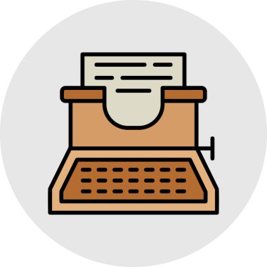 Daktilo simgesi, vektör illüstrasyonu basit tasarım