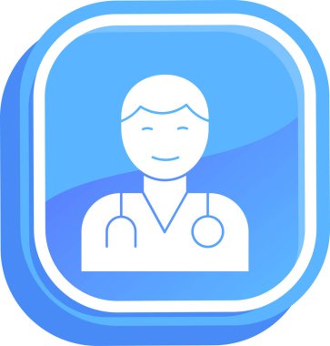 Doktor. Web simgesi basit illüstrasyon