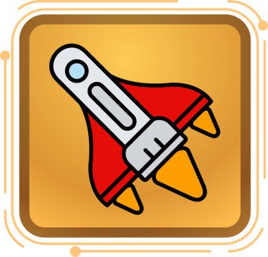 Moda tarzında izole edilmiş uzay roketi simgesi