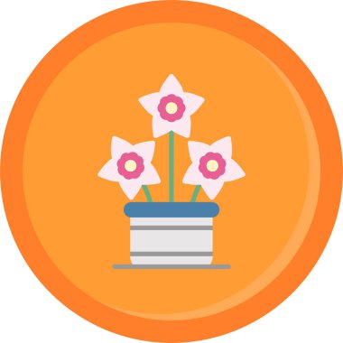 Çiçek modern simgesinin vektör illüstrasyonu