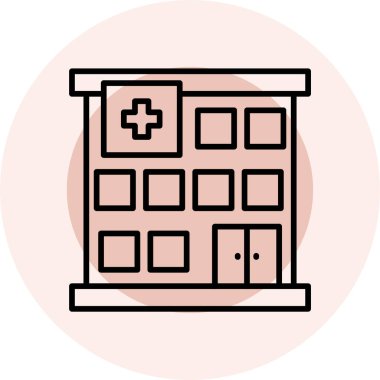 Hastane. Web simgesi basit illüstrasyon