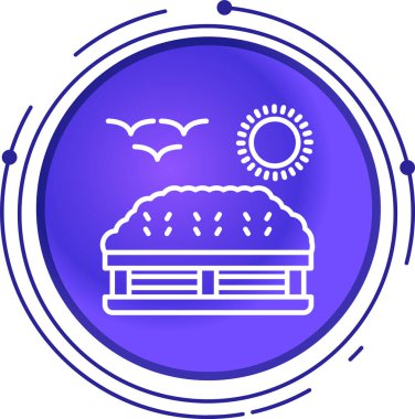 Bir çember simgesindeki bir çiftliğin vektör illüstrasyonu