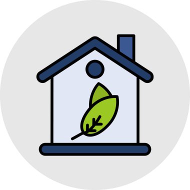 ev vektörü renk çizgisi simgesi