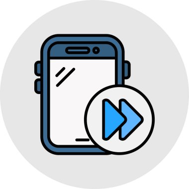 Beyaz arkaplanda bir düğmeli akıllı telefon ve telefon simgesi, vektör resimleme