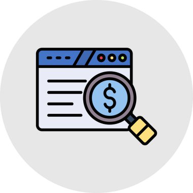 arama vektörü düz renk simgesi