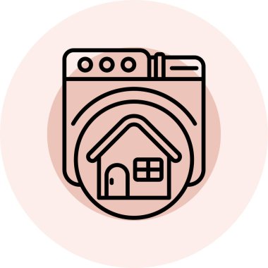 Gayrimenkul. İnce çizgi biçiminde simge