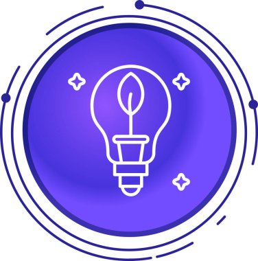Beyaz arkaplanda yaprak sembolü olan ana hat ampulü. Enerji işareti. Alternatif enerji kavramı. vektör