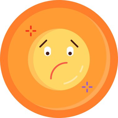 Üzgün ifade simgesi, vektör çizim