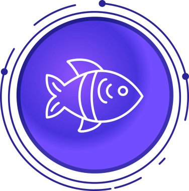 Balık. Web simgesi basit illüstrasyon