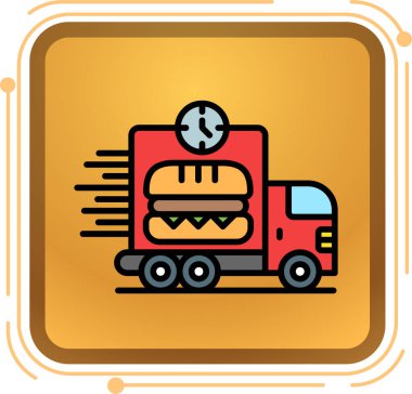 fast food dağıtım ikonu vektör illüstrasyonu