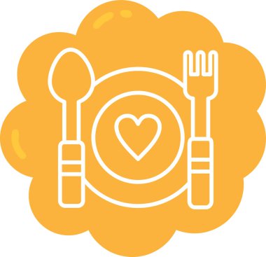 Yemek. Web simgesi basit illüstrasyon
