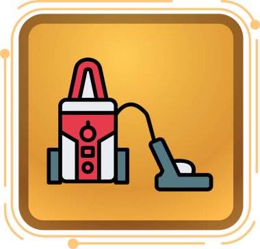 Elektrik süpürgesinin ikonu. Temizlik, sembol ve tasarım için uygun. Basit düzenlenebilir tasarım. tasarım şablonu. Basit resimleme