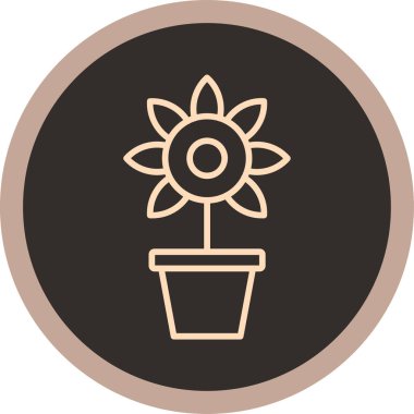 Çiçek. Web simgesi basit illüstrasyon