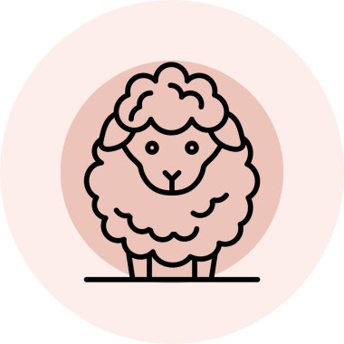 Koyun ikonu vektör illüstrasyonu