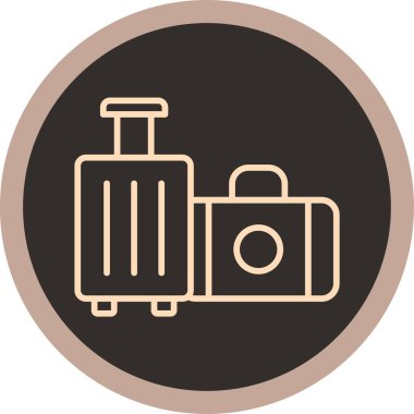 Bir bavul simgesinin vektör illüstrasyonu