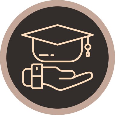 Mezuniyet. Web simgesi basit illüstrasyon