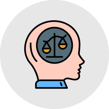 Adalet ve hukuk simgesi, vektör illüstrasyonu