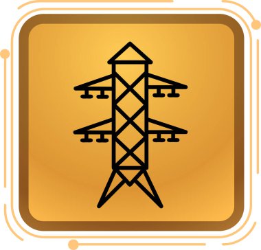 Anten kulesi simgesi. Beyaz arkaplan üzerindeki İnternet düğmesinin vektör illüstrasyonu