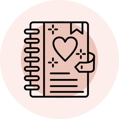 Love heart vektör illüstrasyonu, basit çizgi simgesi