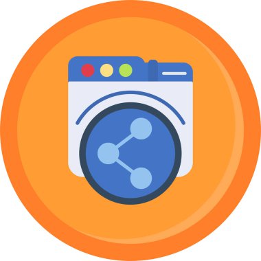 çamaşır makinesi düz simgesi, düz biçim