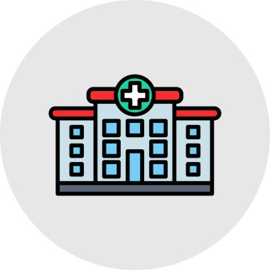 Hastane inşa vektör illüstrasyonu