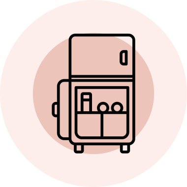 Buzdolabı. Web simgesi basit illüstrasyon