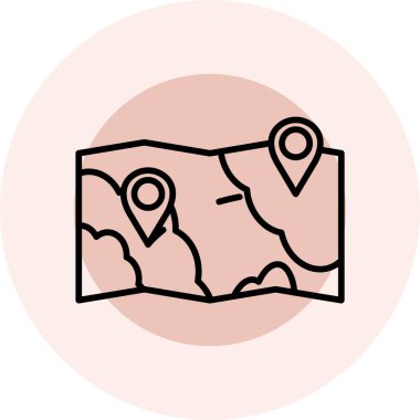 harita simgesi vektör illüstrasyonu