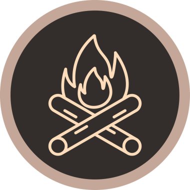 kamp ateşi ikonu vektör illüstrasyonu