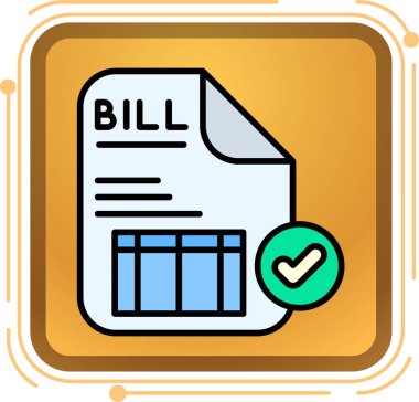 Bill vektör simgesi dolu tasarım