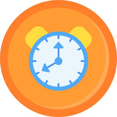 Saat düz simgesi, vektör, illüstrasyon