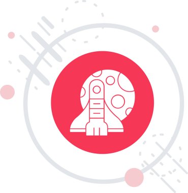 Mars Gezegeni çizgi simgesi beyaz arkaplanda izole edildi. Renkli taslak konsepti. Vektör