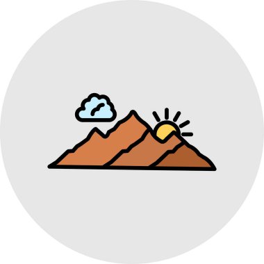 Beyaz arkaplanda izole edilmiş dağ simgesi vektörü, dağların şeffaf işareti