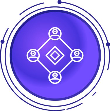 Benzersiz ethereum engelleme zinciri vektör simgesi