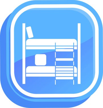 Yatak odası ikonu vektör illüstrasyonu