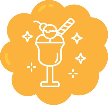Düz dizaynlı kokteyl simgesi