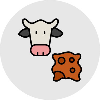 İnek ikonu. vektör illüstrasyonu