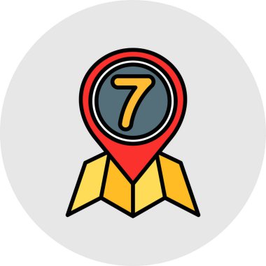 7 numaralı simge tasarımı, renkli tasarım