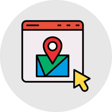 Harita navigasyon vektör simgesi