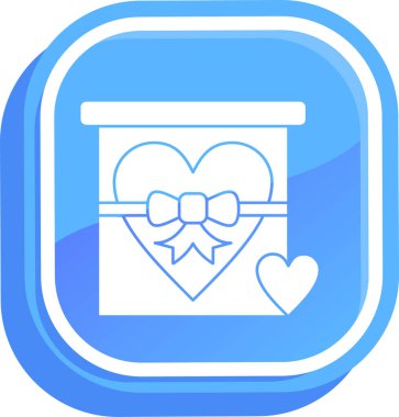 kutu hediye kalp simgesi - taslak biçimi