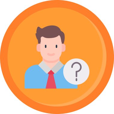 Düz biçimli işadamı soru işareti simgesi