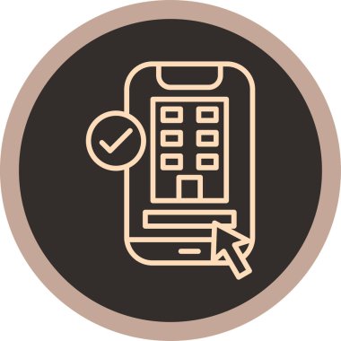 Moda biçimi izole edilmiş arka planda cep telefonu simgesi