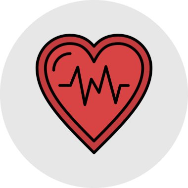 kalp atışı simgesi, düz tasarım