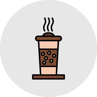 kahve fincanı simgesi, vektör illüstrasyonu