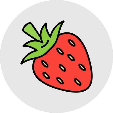 Çilek simgesi vektör çizimi