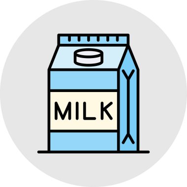 Süt simgesinin vektör illüstrasyonu