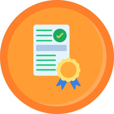 Sertifika. Web simgesi basit illüstrasyon